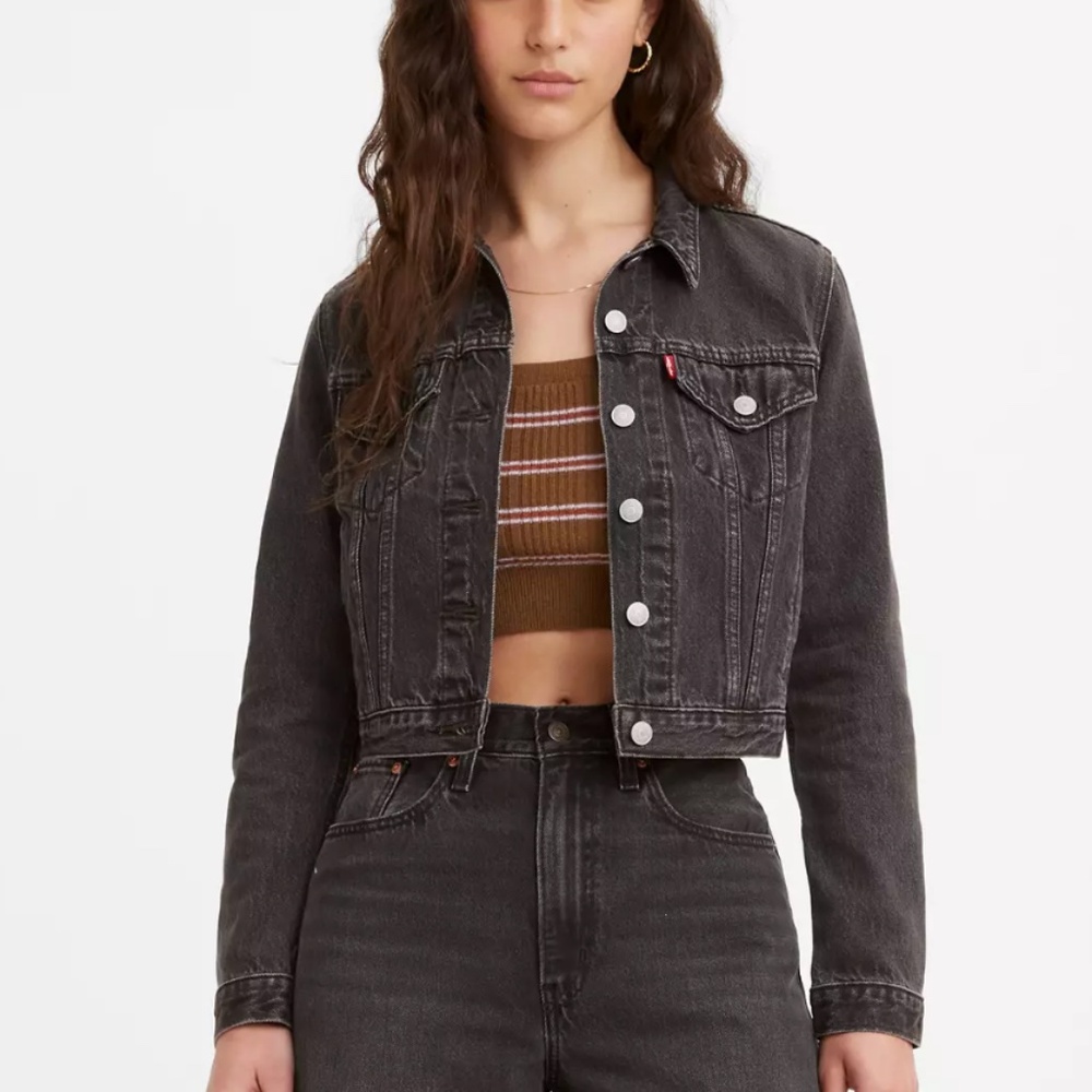 Levi's Premium XS Cropped Denim Trucker 100% Cotton Jean Jacket (XS)